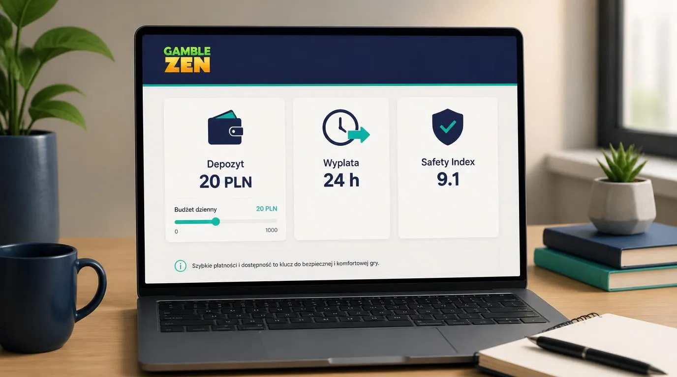Panel płatności z depozytem 20 PLN, wypłatą w ciągu 24 godzin i oceną Safety Index 9.1
